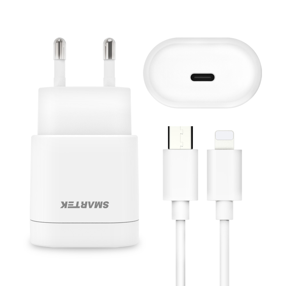 [충전기. 블루투스. 기타] [SMARTEK] C타입 분리형 가정용 충전기 10W(C to 8 케이블 포함)