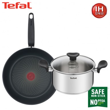 [테팔] G6 프리즘 프라이팬&냄비 2P 세트(팬 28+양수 20) TFC-IP8P0
