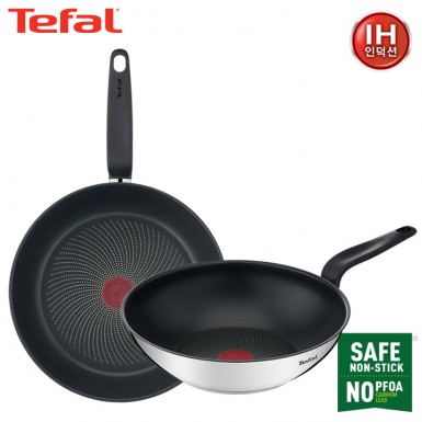 [테팔] 팬&냄비 SS G6 프리즘 프라이팬 2P 세트(팬 28+웍 28) TFC-IP8W