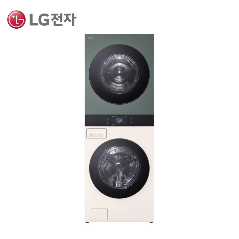 ★25년 NEW★[LG] 트롬 AI 오브제컬렉션 워시타워 1등급 세탁23+건조23kg 베이지+그린 [WA2323EGZN]